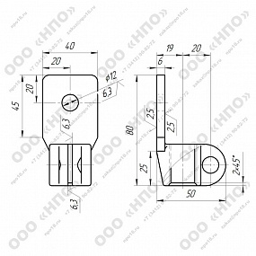 Зажим контактный DIN 400-630A к ТМ 250-400 кВА